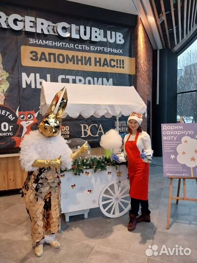 Сладкая вата.Поп корн. Телега деревянная