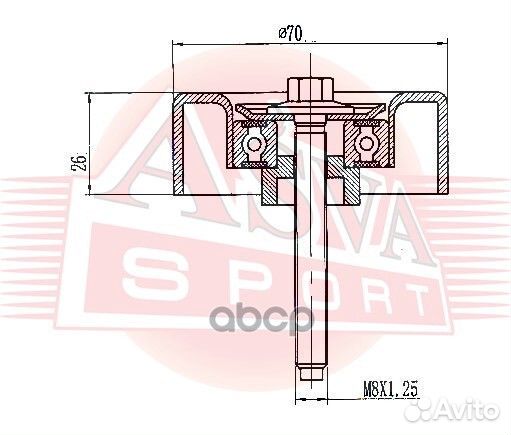 Ролик обводной приводного ремня перед mazda