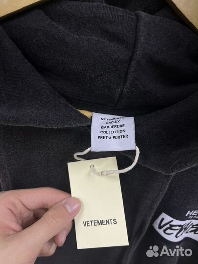 Худи vetements hello my name is (коллекция 2024)