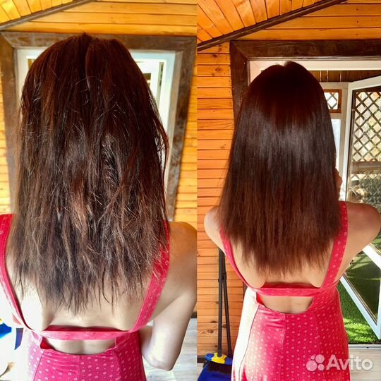 Кератиновое выпрямление боток волос