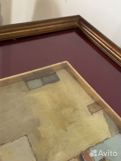 Канделябр подсвечник серебрение, картина 39.5х33.5