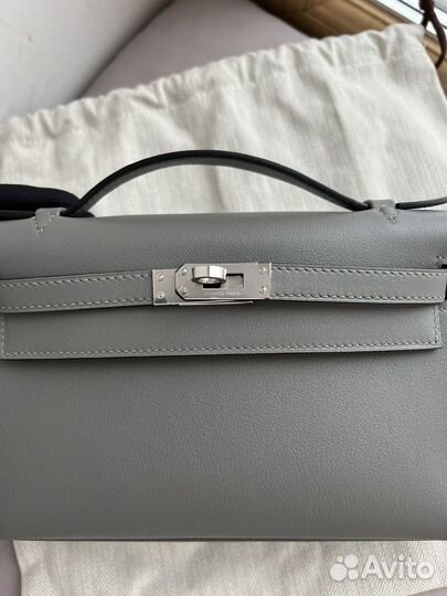 Клатч сумка Hermes Birkin gris etain swift