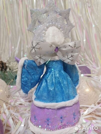 Снегурочка. Елочная игрушка из ваты
