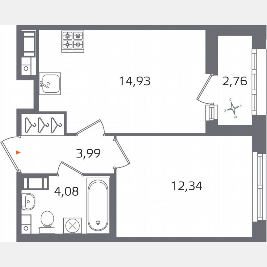 1-к. квартира, 36,7 м², 11/17 эт.