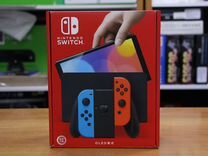 Nintendo Switch oled неоновая синяя/красная