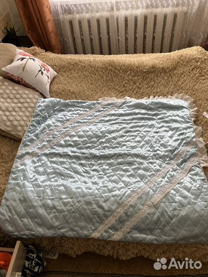 Конверт на выписку атласный голубой