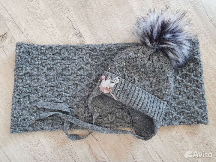 Комплект шапка и снуд для девочки