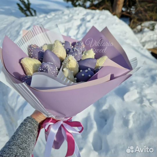 Букеты из клубники в шоколаде