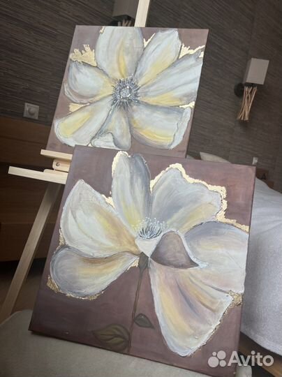 Картины цветы диптих