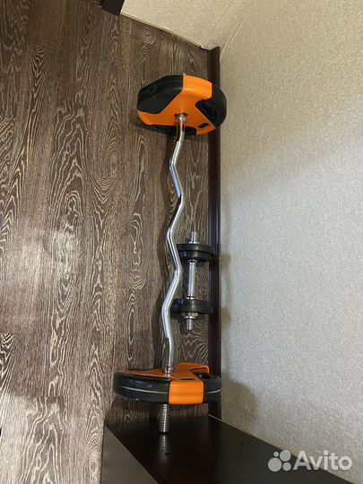 Гриф изогнутый и гантель