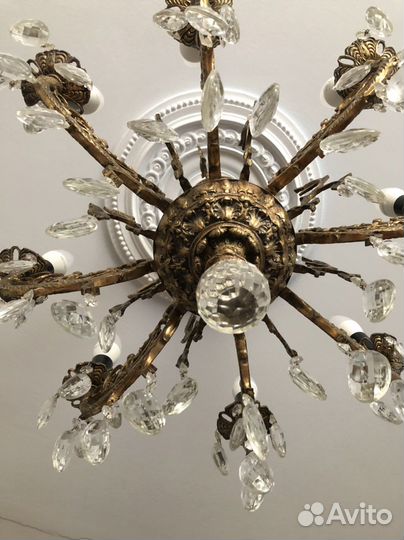 Антикварная Люстра и торшер бронза 1925 года