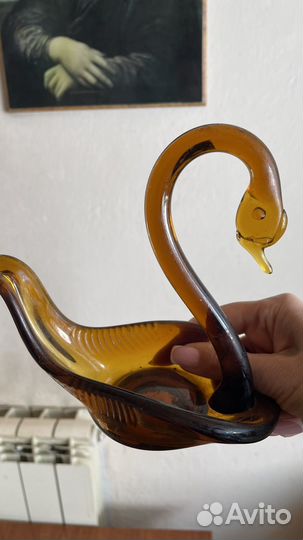 Лебедь СССР цветное стекло