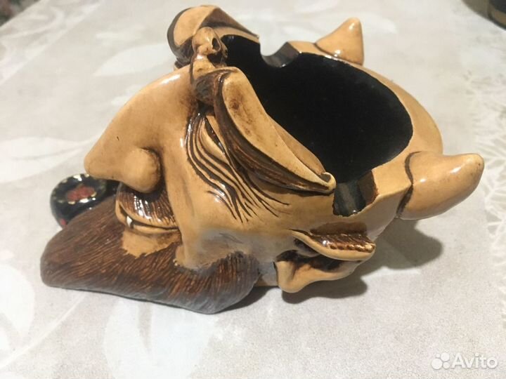 Пепельница гипсовый чёрт