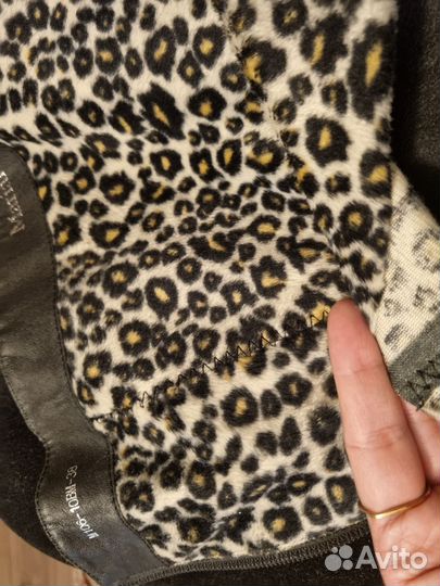 Отрез замши и подкладки под леопарда