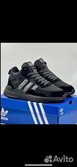 Зимние ботинки Adidas с мехом черные