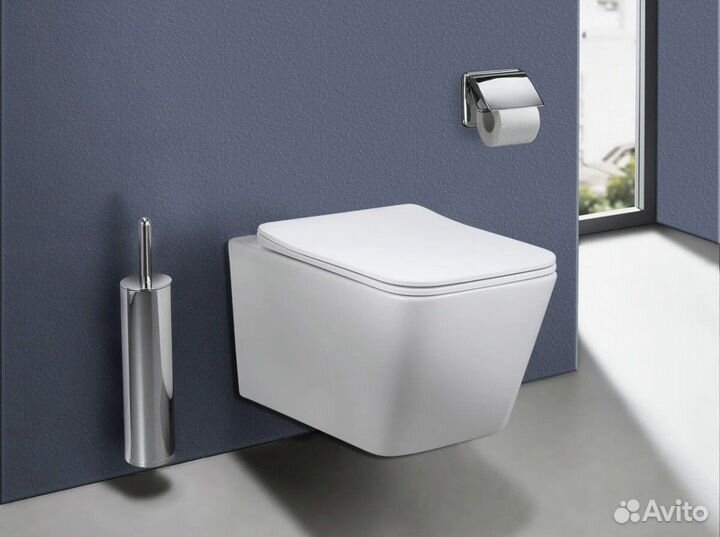 Унитаз и инсталляция grohe с кнопкой золото