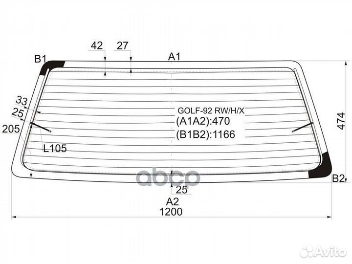 Стекло заднее с обогревом volkswagen golf III 3