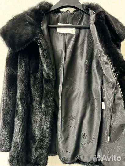 Шуба норковая с капюшоном