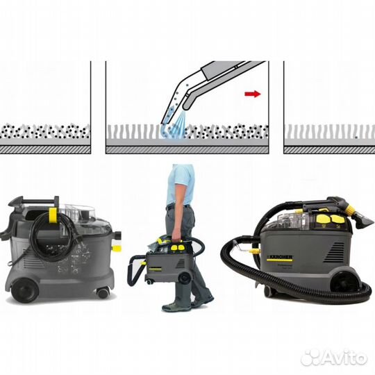 Аренда моющего пылесоса karcher puzzi / химчистка