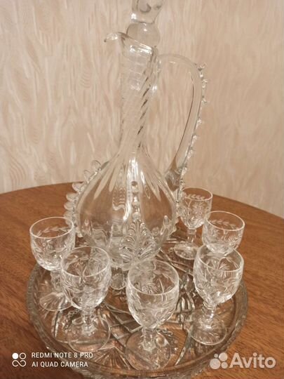 Графины хрустальные со стаканами или рюмками СССР