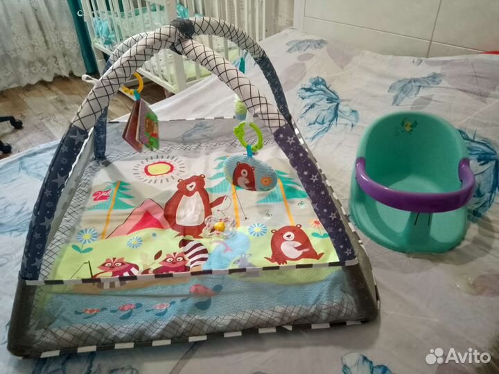 Развивающий коврик+стульчик для купания