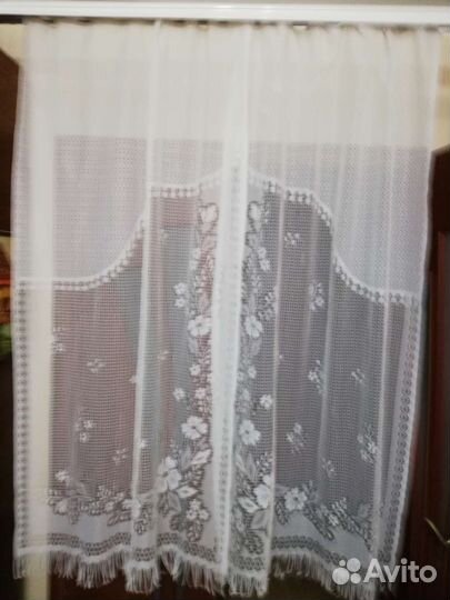 Тюль шторы на кухню(95*1600), шторы(1100*2500)