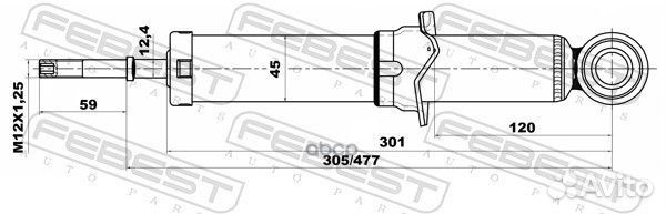 Амортизатор задний GAS.twin tube 01658183R Febest