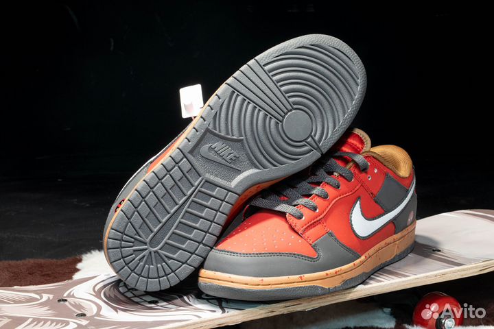 Кроссовки мужские Nike dunk deadpool красно-серые