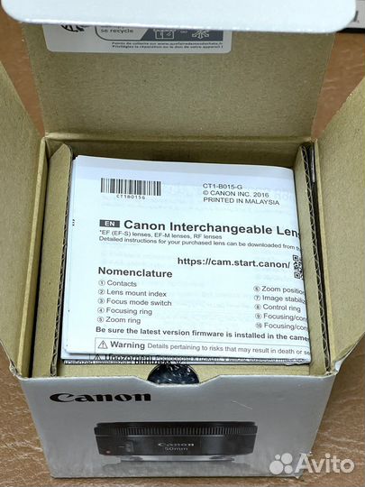 Canon EF 50mm f/1.8 STM Новый