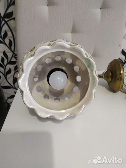 Настенный светильник бра СССР прорезной фарфор