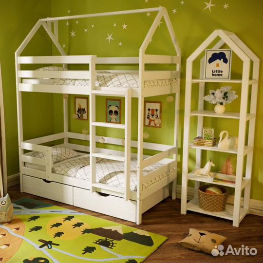 Новая двухъярусная кровать с матрасами в наличии