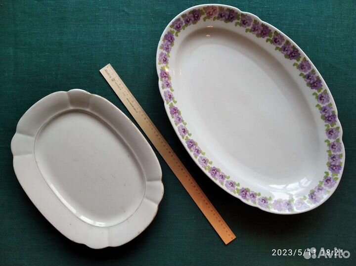 Предметы старины Фарфоровое и керамическое блюда