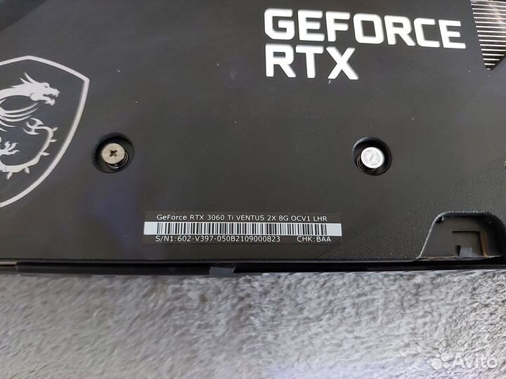 Две MSI nvidia GeForce RTX 3060 Ti 8 гб