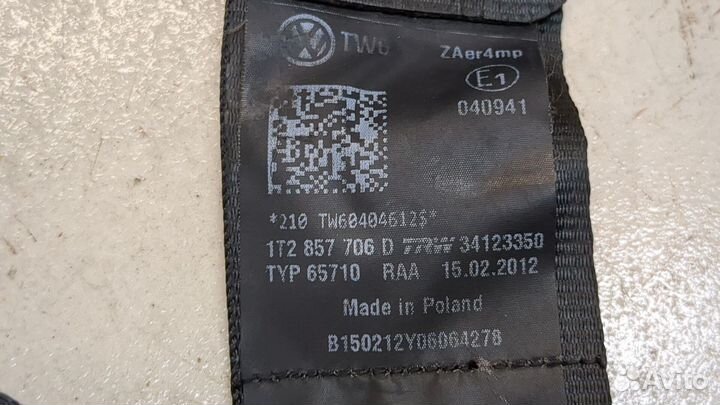 Ремень безопасности Volkswagen Touran, 2012