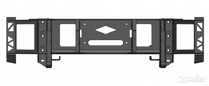 Силовой бампер передний UAZ легкий,без оптики,черн