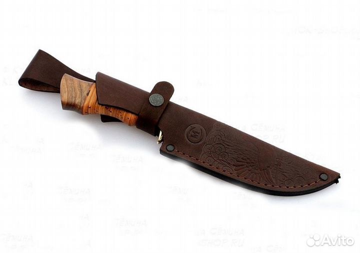 Нож Близнец литье береста