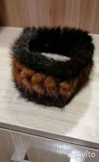 Норковая повязка на голову натуральная новая