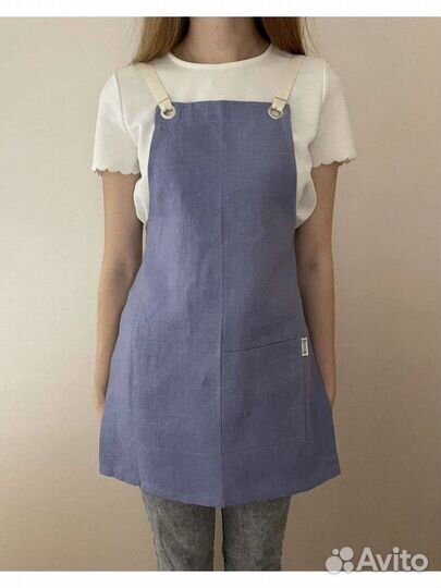 Новый фартук кухонный льняной