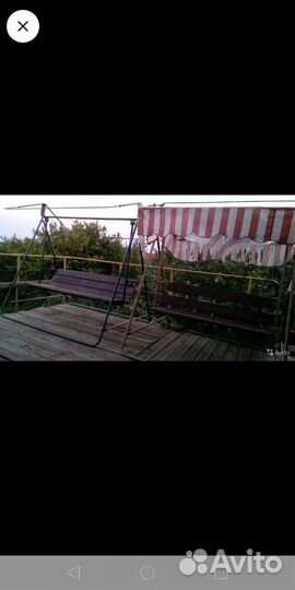 Садовые качели мет+дерово, можно сделать на заказ