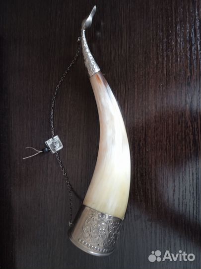 Рог бокал на цепочке (Дагестан) времен СССР