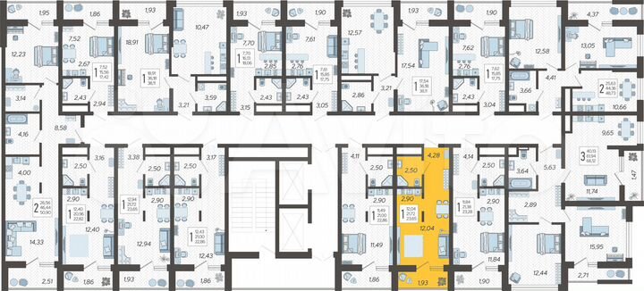 Квартира-студия, 23,7 м², 7/19 эт.