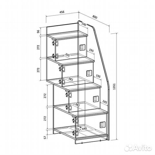Кровать чердак с рабочей зоной и лесенкой камодом