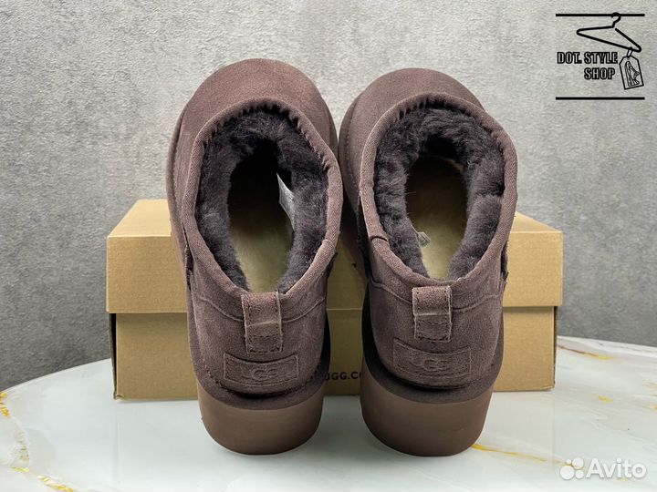 Ugg classic ultra mini platform шоколад угги