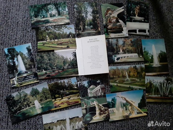 Фонтаны Петродворца набор открыток СССР