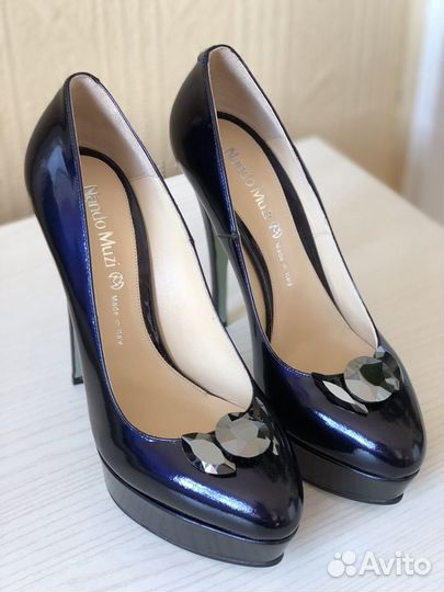 Туфли выходные, темно синие. Nando Muzi. P 40