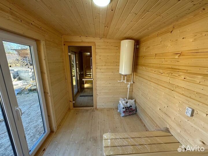 Каркасная баня утеплённая с печкой под ключ