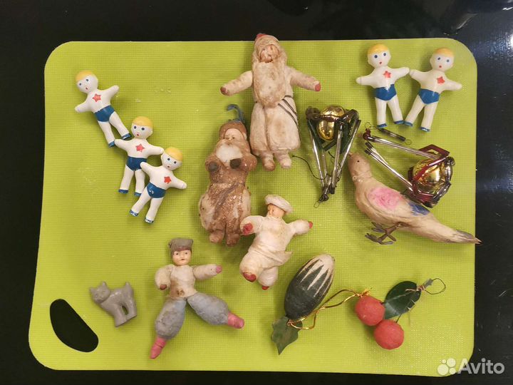 Ватные елочные игрушки СССР