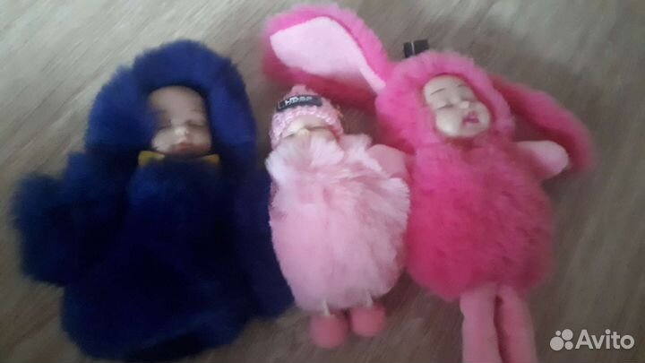 Меховые куколки-3 шт