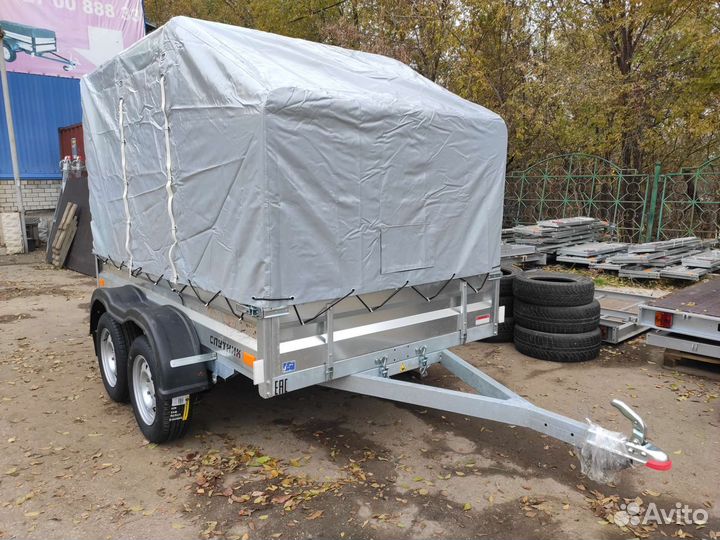 Прицеп Спутник Мото 2615/33, 2 оси с тентом 1500