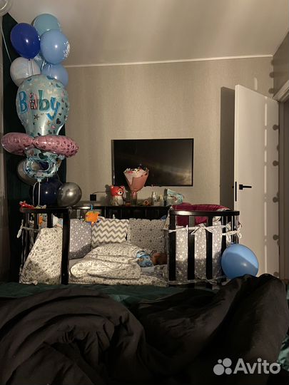 Детская кроватка трансформер с маятником